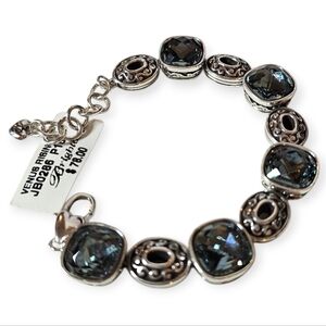 Brighton Silver Bracelet with Black and Gray Accents